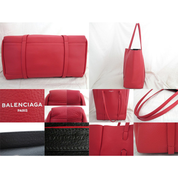 Balenciaga Leather Shoulder Bag Tote Bag Red - Picture 5 of 5